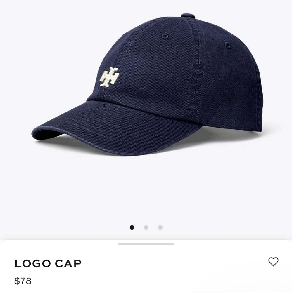 Tory Burch Logo Ball Cap Baseball Hat Navy